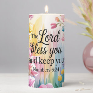 Inspirational Christian Scripture Pillar Candle