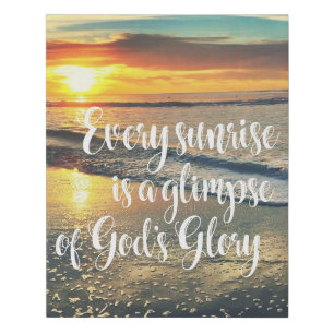 Inspirational Christian Sunrise Quote Faux Canvas Print