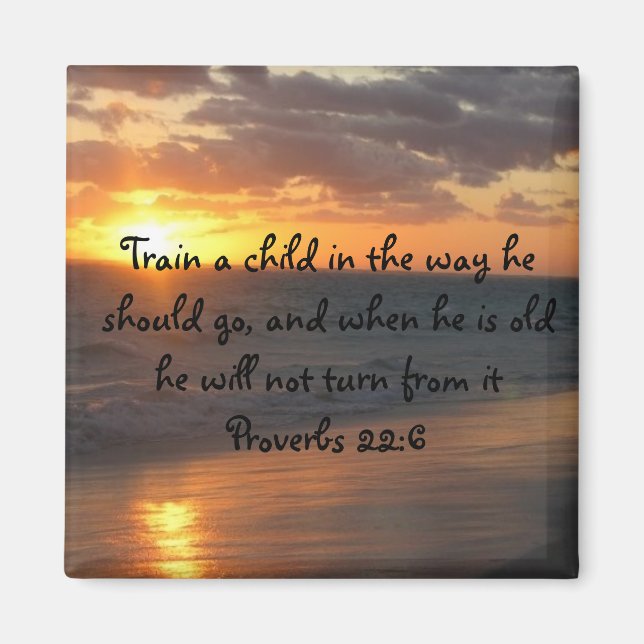 Inspirational Christian SUNSET Scripture Art Quote Magnet (Front)