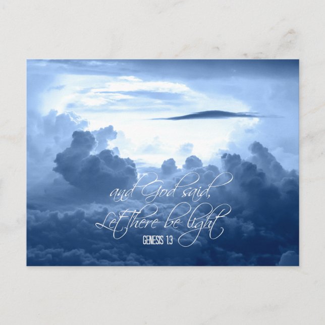 Inspirational Christian Verse: Let There Be Light Postcard (Front)