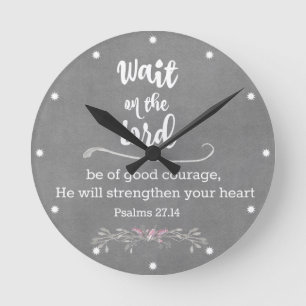 Inspirational Christian: Wait on The Lord Verse Round Clock