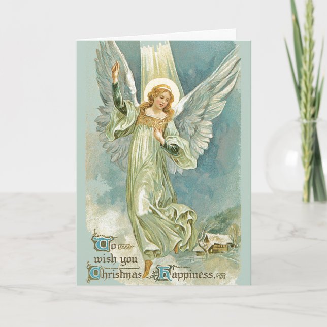 Inspirational Christmas Angel Holiday Card (Front)