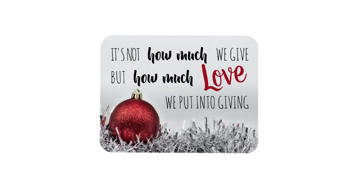 Inspirational Christmas quote w/ red ornament Zazzle