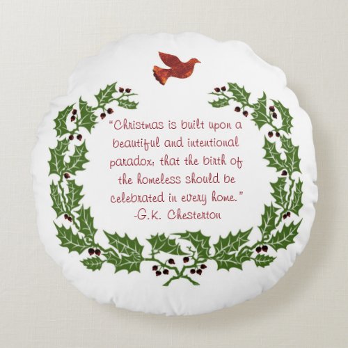 Inspirational Christmas Quotes Round Pillow