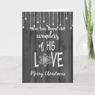Inspirational Christmas verse on black wood Holiday Card