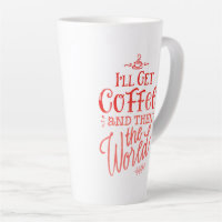 Short Coffee Quote Green Calligraphy Tall Latte Mug | Zazzle