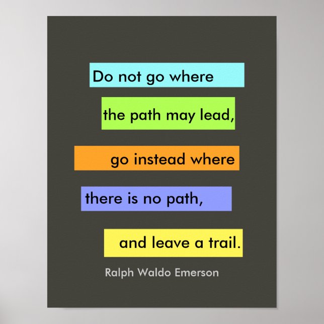 inspirational colorful Emerson quote poster (Front)