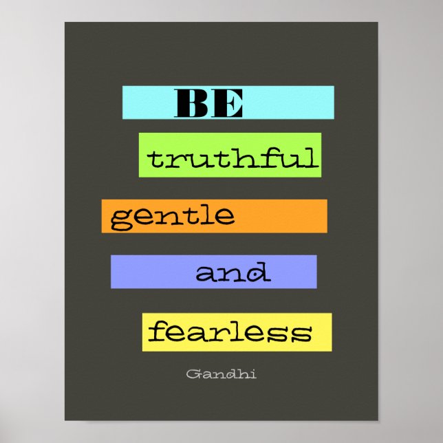 inspirational colorful Gandhi quote poster (Front)