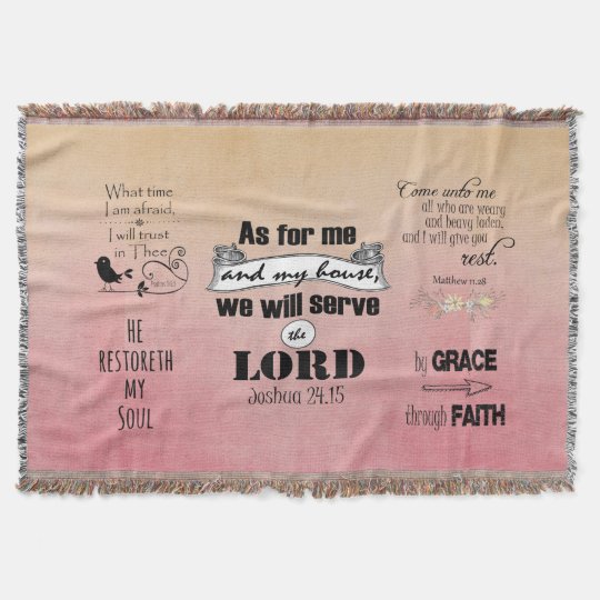 Inspirational Comforting Bible Verses Throw Blanket