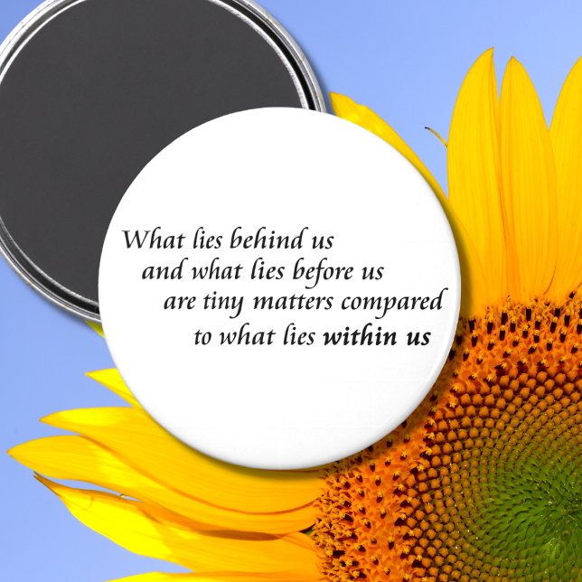 Inspirational confidence quotes happiness attitude magnet (A trendy, simple motivational quote with black and white typography design. Cute minimalist elegant.)