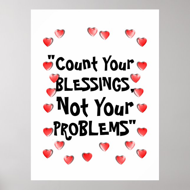 Inspirational Count Your Blessings Life Quote Poster (Front)