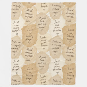 Inspirational Cream Books Magic   Fleece Blanket