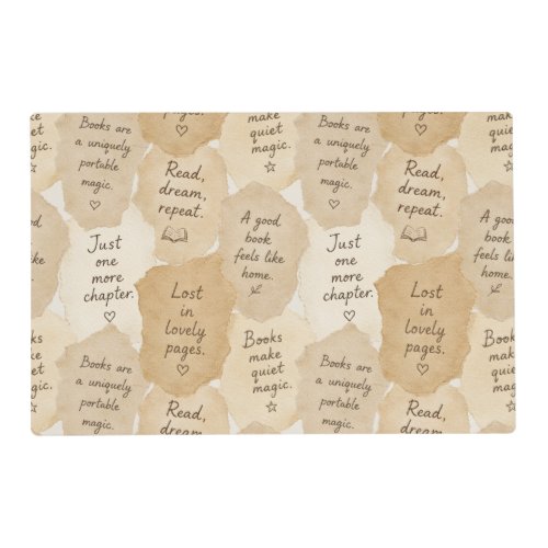Inspirational Cream Books Magic   Placemat