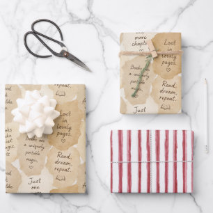 Inspirational Cream Books Magic Wrapping Paper Sheets