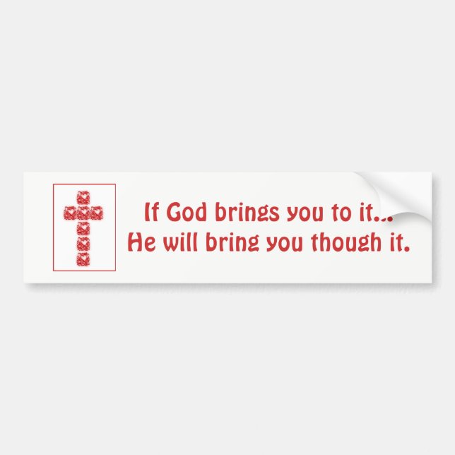 Inspirational Cross Of Hearts Bumper Sticker (Front)