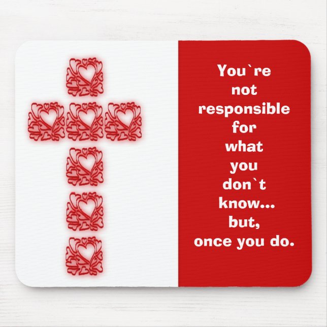 Inspirational Cross Of Hearts Mouse Pad (Front)