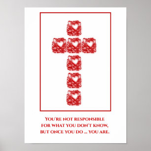 Inspirational Cross Of Hearts Poster