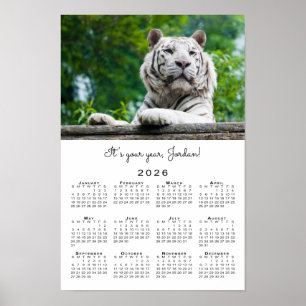 Inspirational Custom Tiger Photo 2026 Calendar Poster