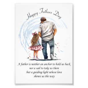 Inspirational Dad and Daughter Watercolor Design Photo Print