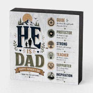 Inspirational Dad My Safe Place Wooden Box Sign