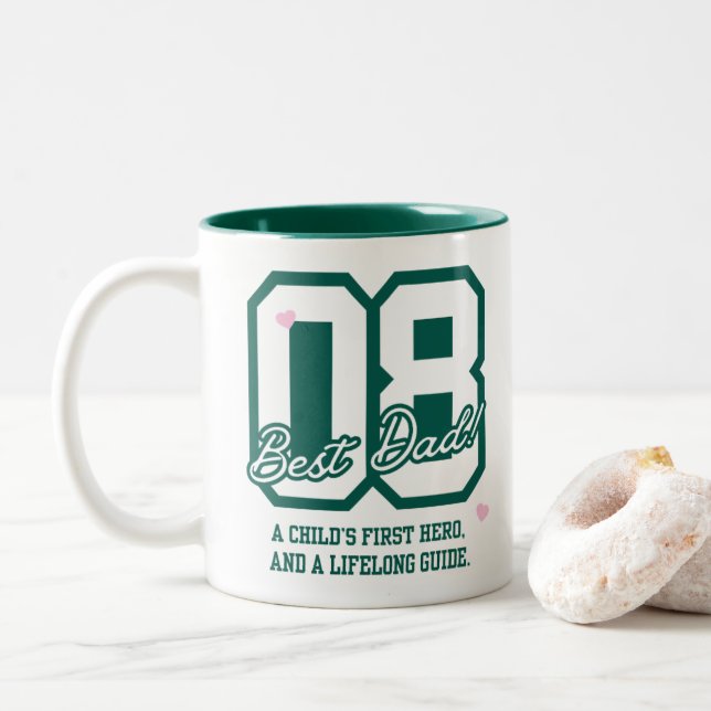 Inspirational Dad Quote Two-Tone Coffee Mug (With Donut)