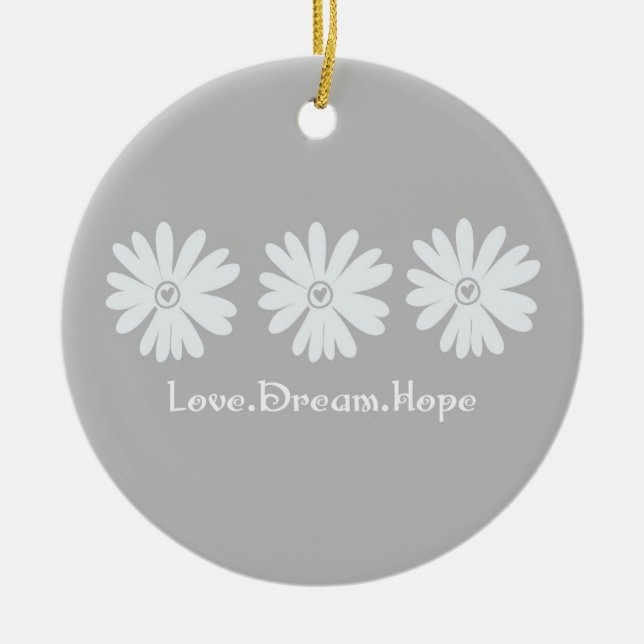 Inspirational Daisies Ceramic Ornament (Front)