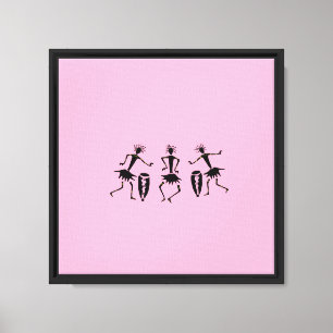 Inspirational Dance, African Art Cute Pink Canvas Print