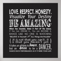Inspirational Dance Quotes Poster- Black