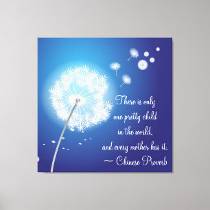Inspirational Dandelion for Mother Wrapped Canvas Print