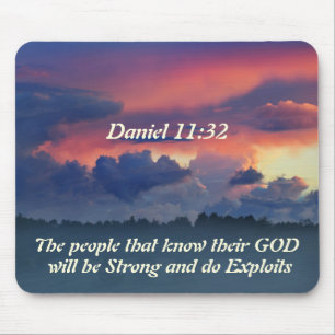 Inspirational Daniel 11:32 Bible Verse Mouse Pad