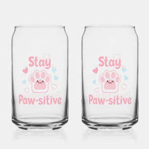 Inspirational Dog and Cat Lover Quote Can Glass