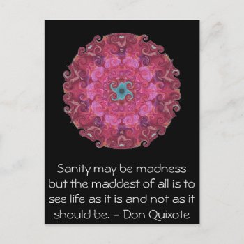 Inspirational Don Quixote Quote Postcard by spiritcircle at Zazzle