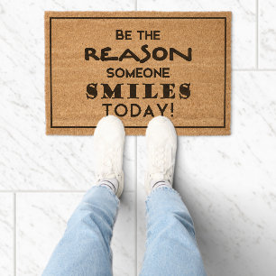 Inspirational Doormat: Be the Reason Someone Smile Fiber Doormat