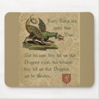 Inspirational Dragon Quote Antique Parchment Mouse Pad