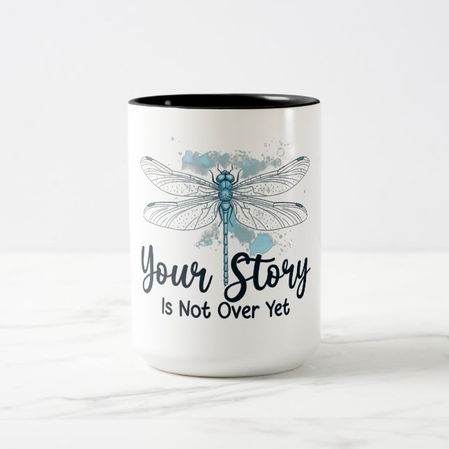 Inspirational Dragonfly Two-Tone Coffee Mug (Center)