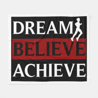 Inspirational Dream Believe Achieve Runner Fleece Blanket