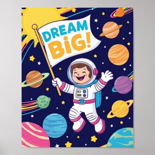 Inspirational "Dream Big" for Children Poster (Front)