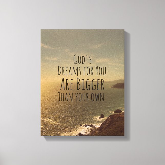 Inspirational Dream Big Quote Canvas Print (Front)