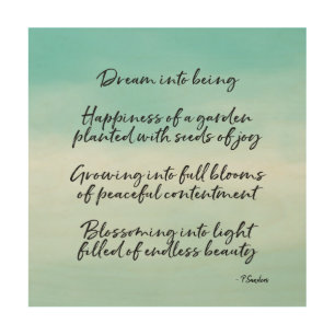 Inspirational Dream Poem Aqua Mint Ombre     Wood Wall Art