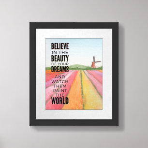 Inspirational Dreams Quote Art Framed Art