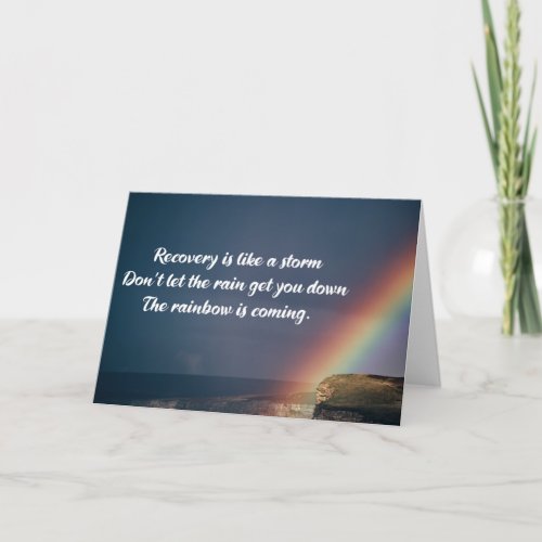 Inspirational Drug Addiction Recovery Rainbow Card