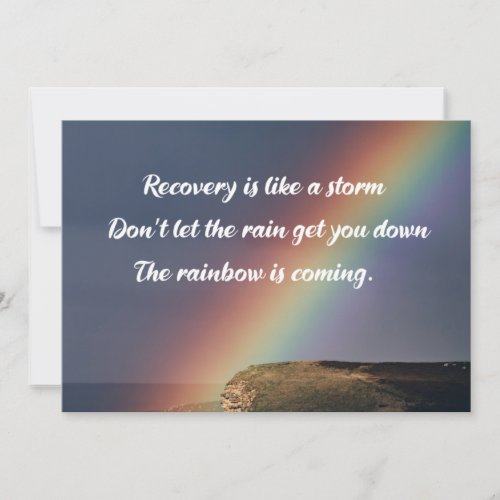 Inspirational Drug Addiction Recovery Rainbow Card