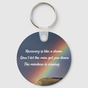 Inspirational Drug Addiction Recovery Rainbow Keychain