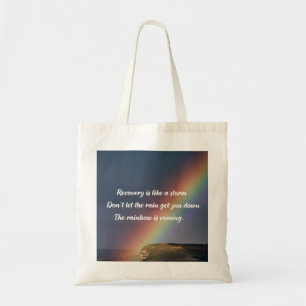 Inspirational Drug Addiction Recovery Rainbow Tote Bag