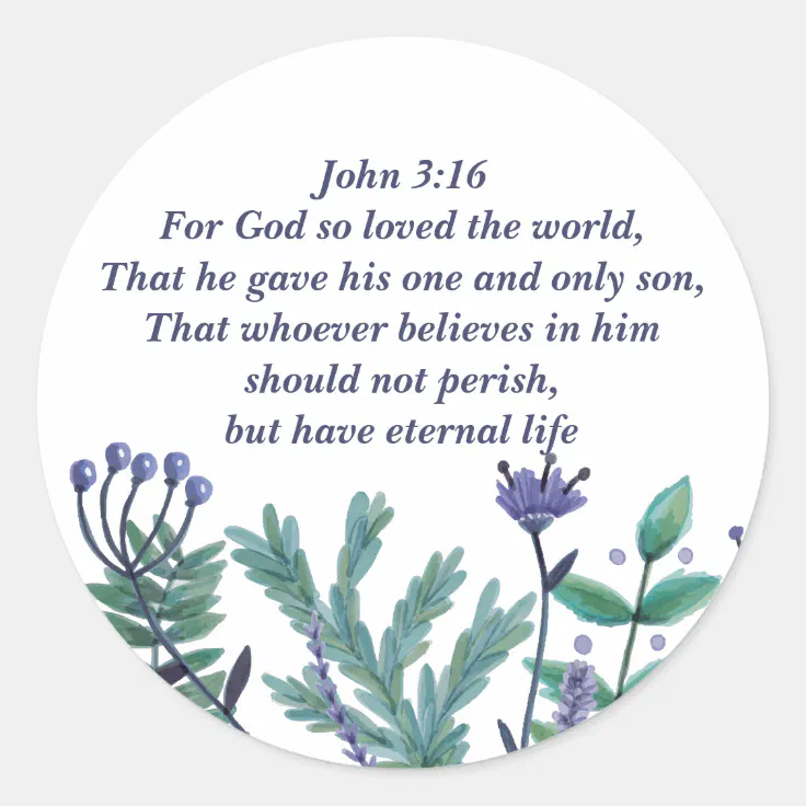 Inspirational Easter Bible Verse John 316 Church Classic Round Sticker