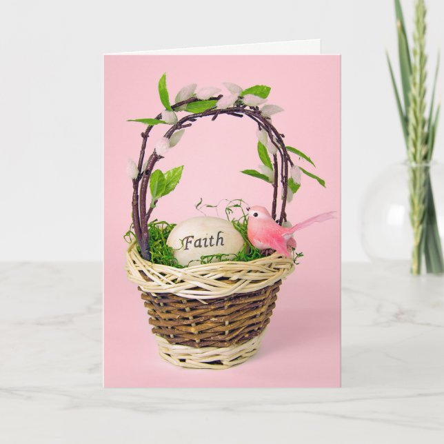 inspirational Easter egg in basket Holiday Card (Front)