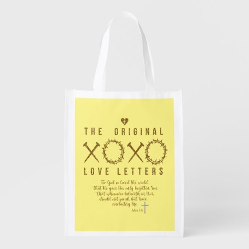 Inspirational Easter with Bible Verse Christian Grocery Bag
