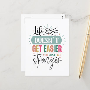 Inspirational easy life word art  postcard