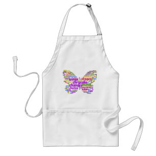Inspirational Elegant Butterfly Tag Cloud Adult Apron