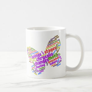 Inspirational Elegant Butterfly Tag Cloud Coffee Mug